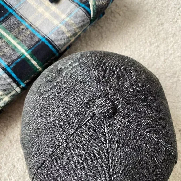 View 8 of Charcoal Denim Cap: Clean CELINE Embroidery, Premium Casual
