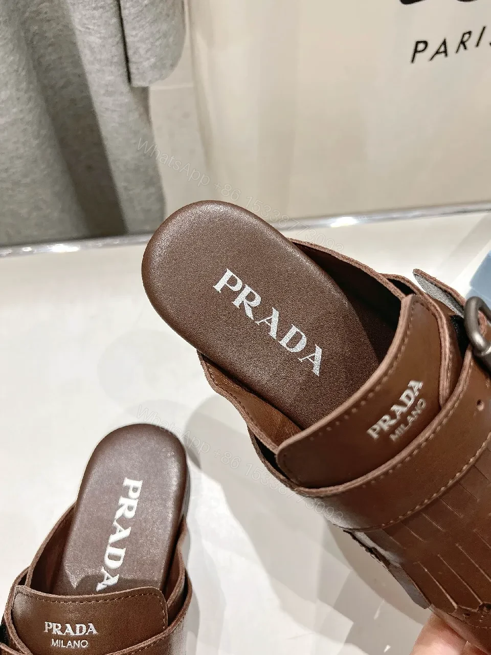 View 9 of Brown Leather Fringe Buckle Loafers - Minimal Designer-Inspired Comfort