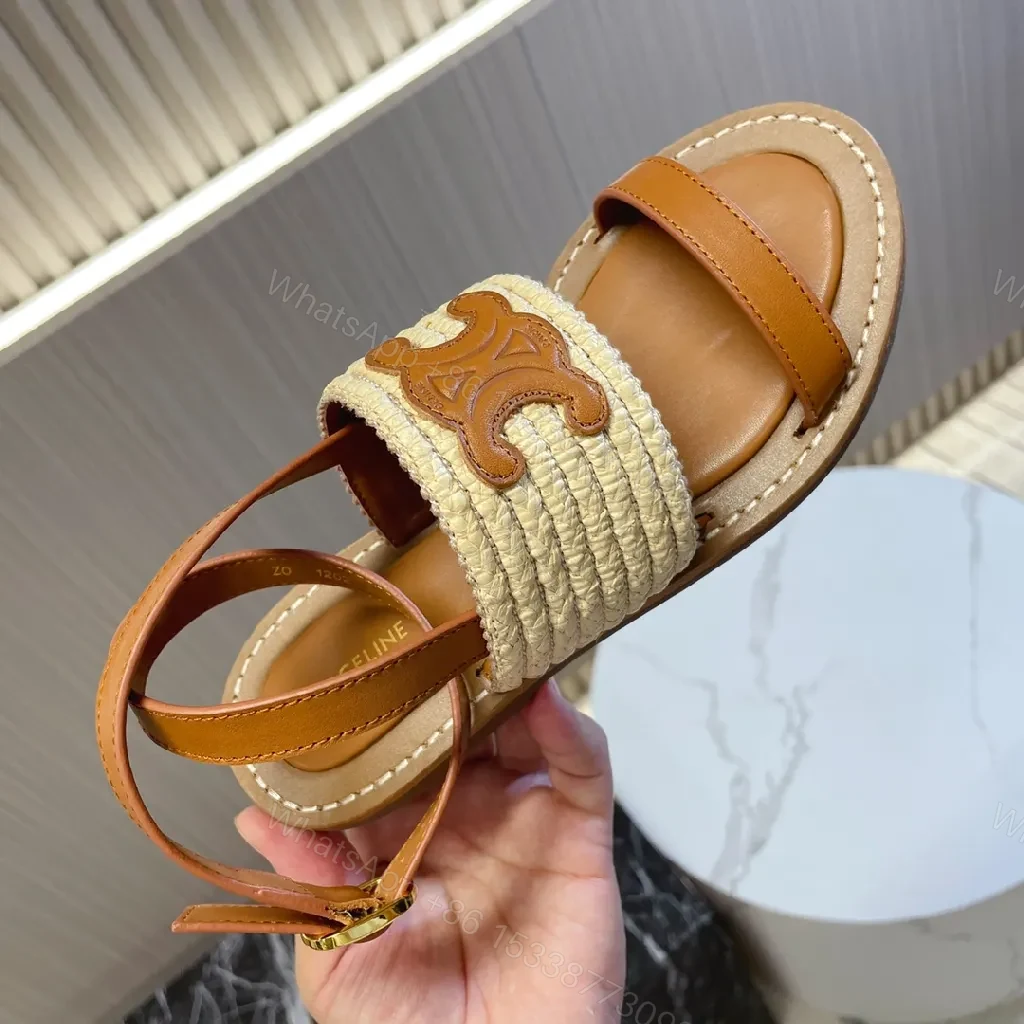 View 8 of Raffia Leather Sandals: Textured Signature Luxe Style