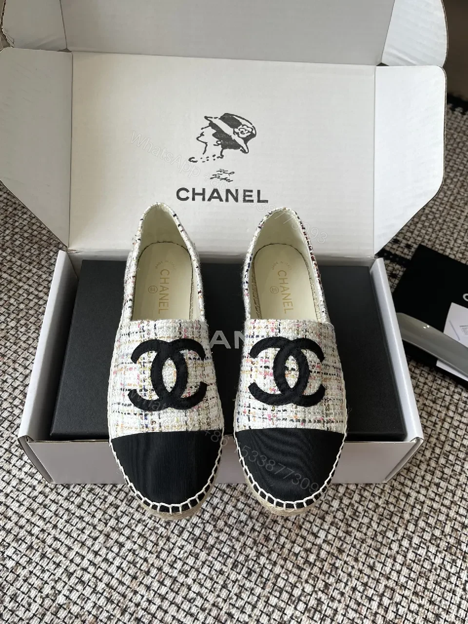 Textured Chanel-Inspired Espadrilles: Luxe Slip-On Comfort — view 1