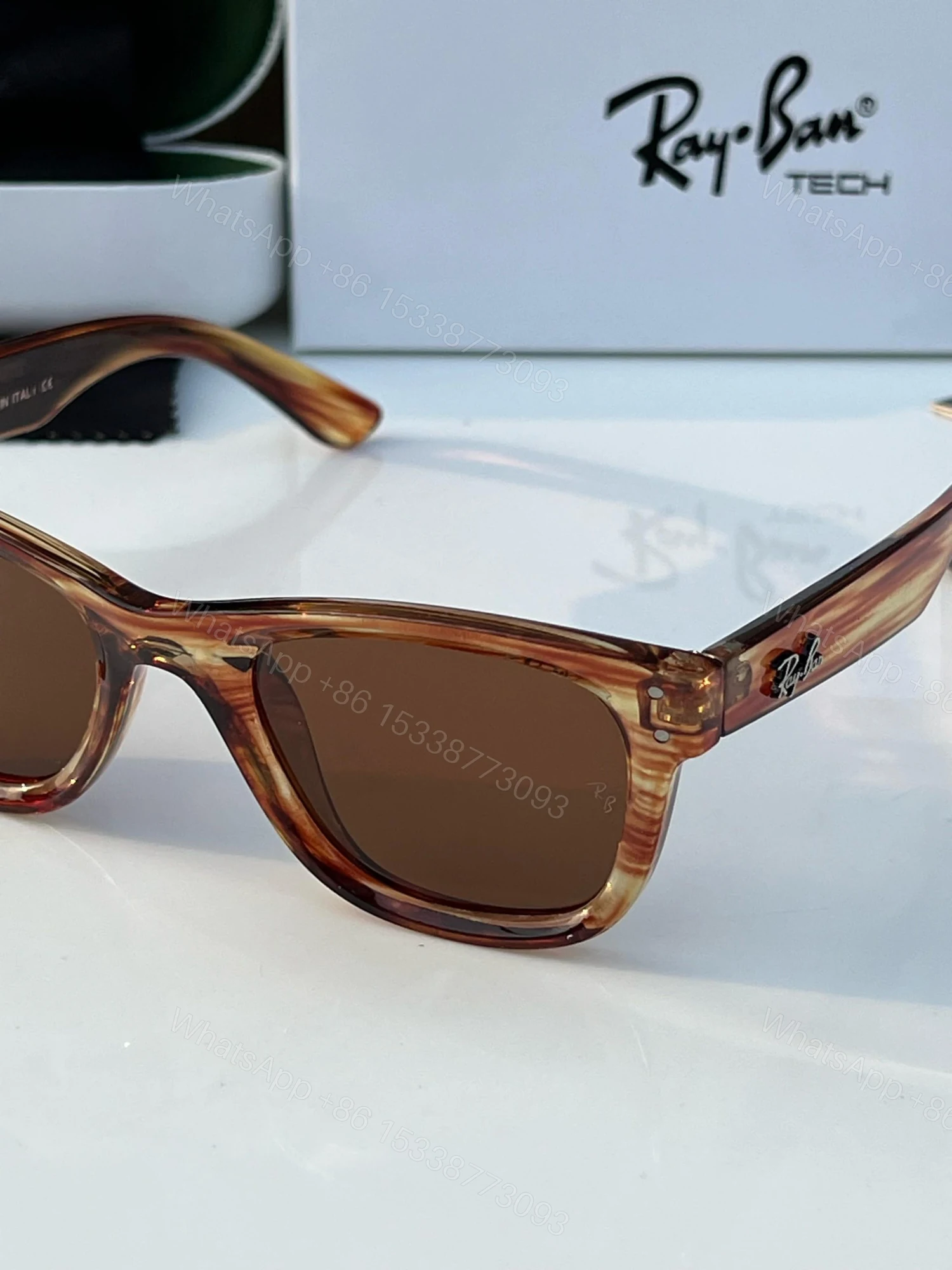 View 2 of FIRST COPY Rayban 0502 tiger brown sunglasses