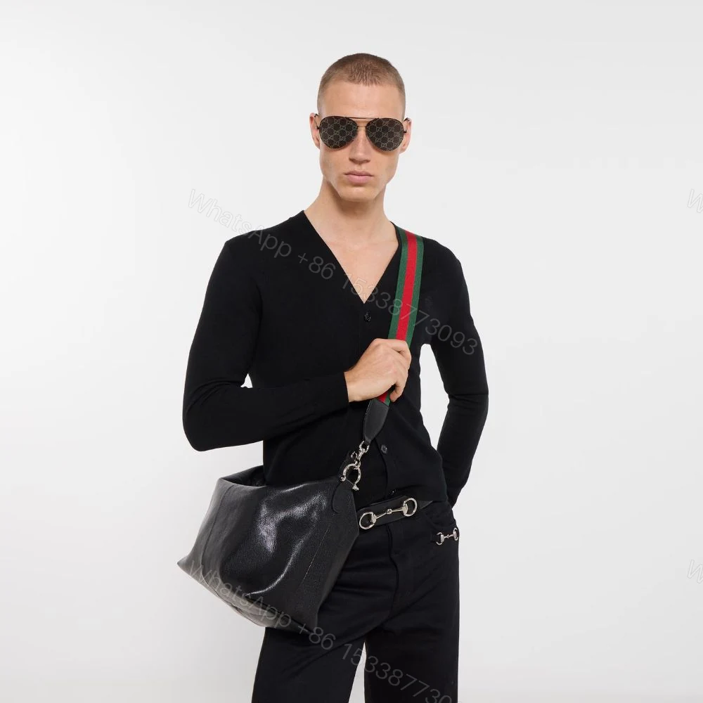 View 8 of Gucci Brera Medium Crossbody Bag Black 33Cm 866938 AAGDQ 1053
