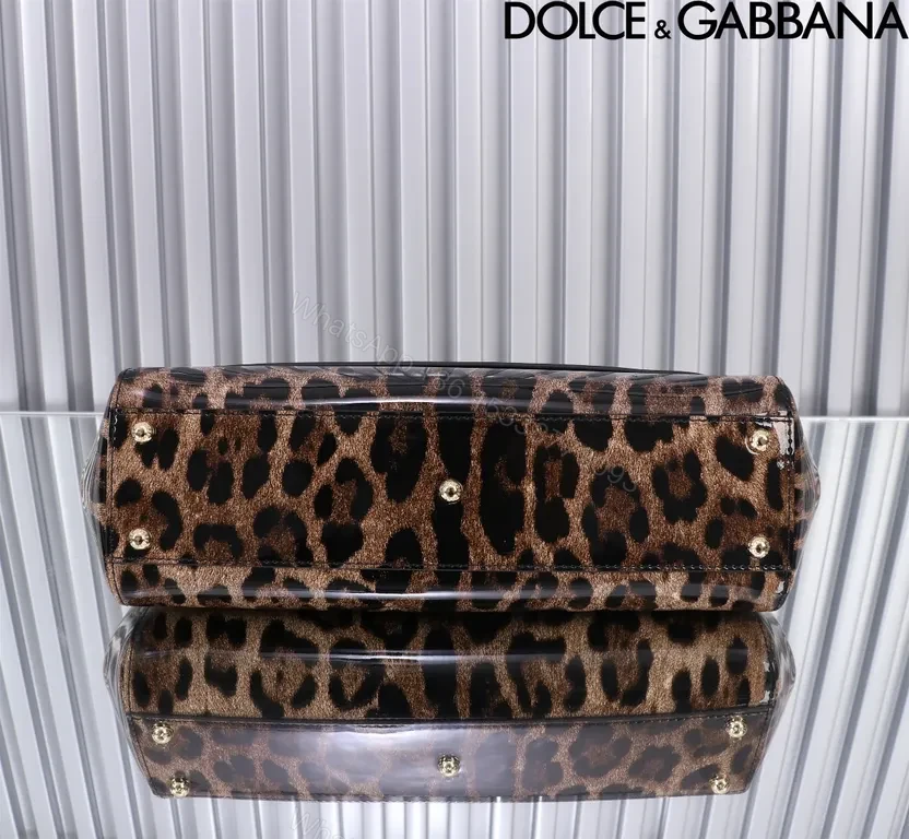 View 3 of Leopard Luxe Handbag: Structured Black-Toned Leather, Glam Statement Tote