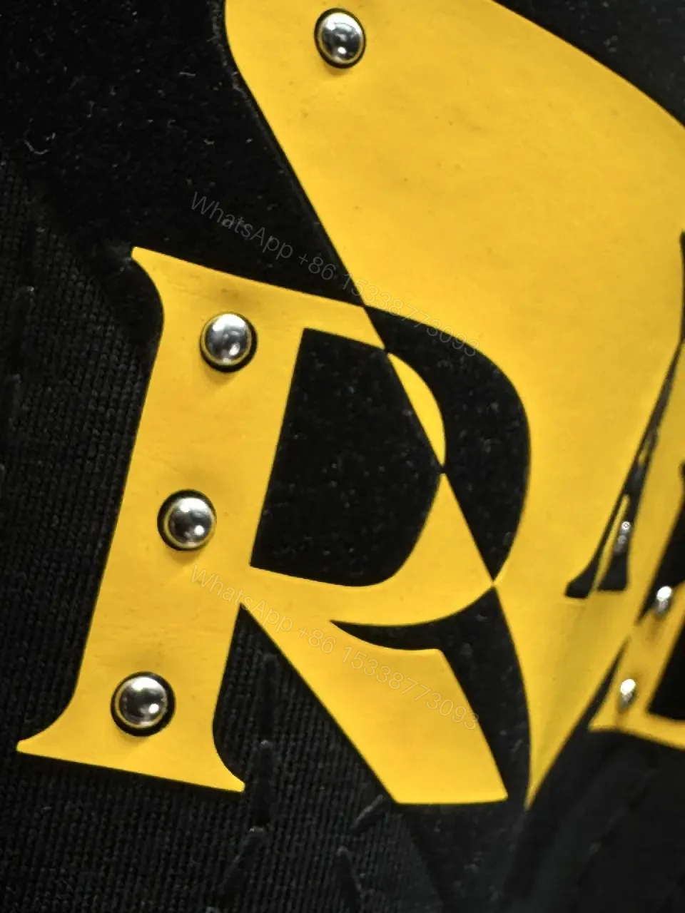 View 5 of Graphic Tee Black with Yellow Triangle Logo Accent, Premium Cotton Blend