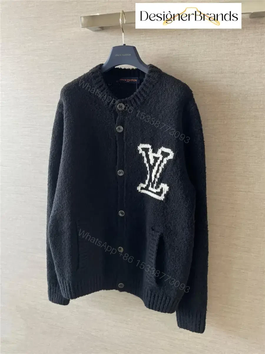 View 4 of Cozy Boucle Knit Cardigan – Bold LV Monogram, Signature Style