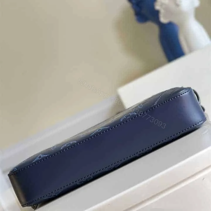View 8 of M45730 LOUIS VUITTON DUO MESSENGER BAG NAVY BLUE MONOGRAM SHADOW COWHIDE LEATHER