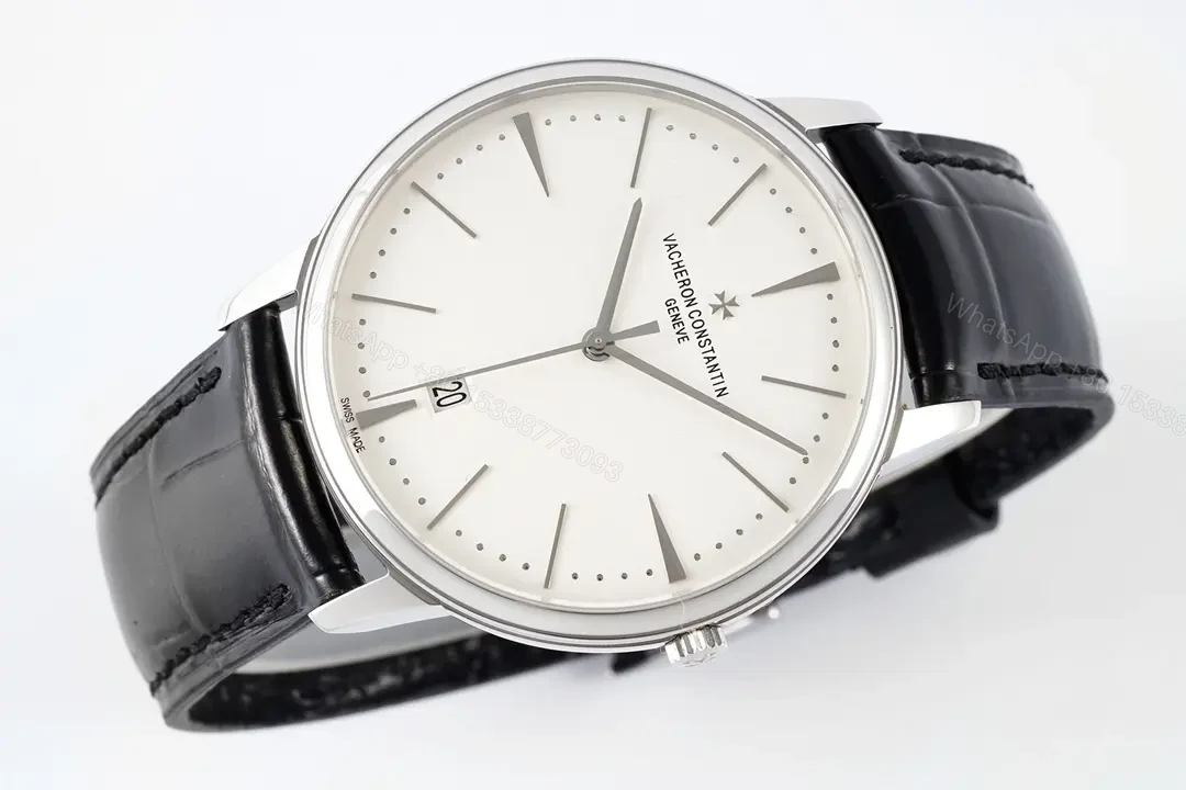 View 4 of JJ Factory Vacheron Constantin Patrimony 85180 Series Watch – Silver and Black, Minimalist Style, 40MM Case, 1950s Inspired Design