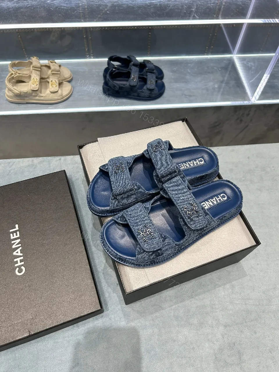 Denim-Accent Sandals: Effortless Day-to-Night Comfort — view 1