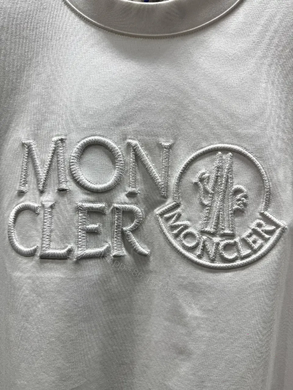 View 4 of White Cotton Luxe Tee with Embroidered Detail