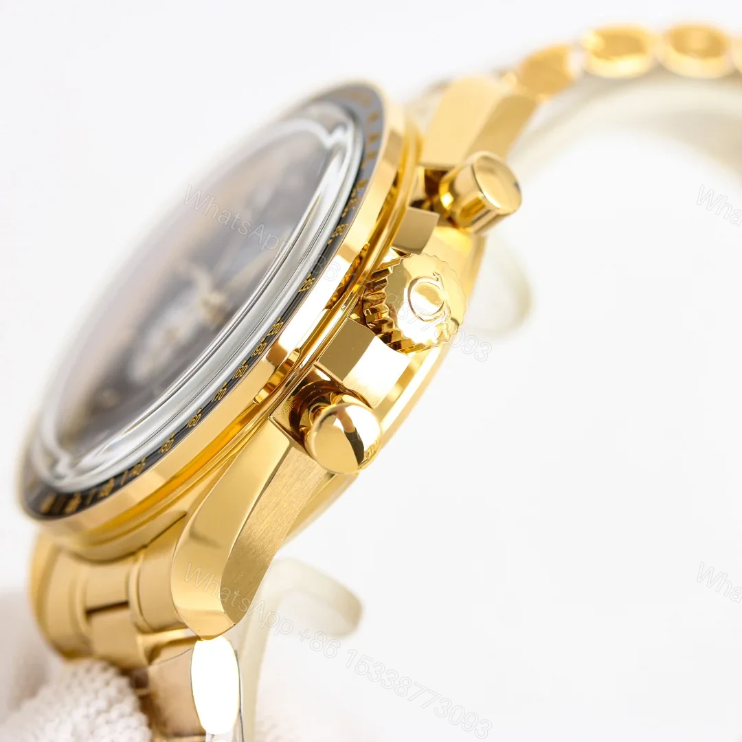 View 6 of Omega Speedmaster Gold Replica 42MM Premium Bracelet Moonwatch Edition OM-SP-GLD-BRC-42
