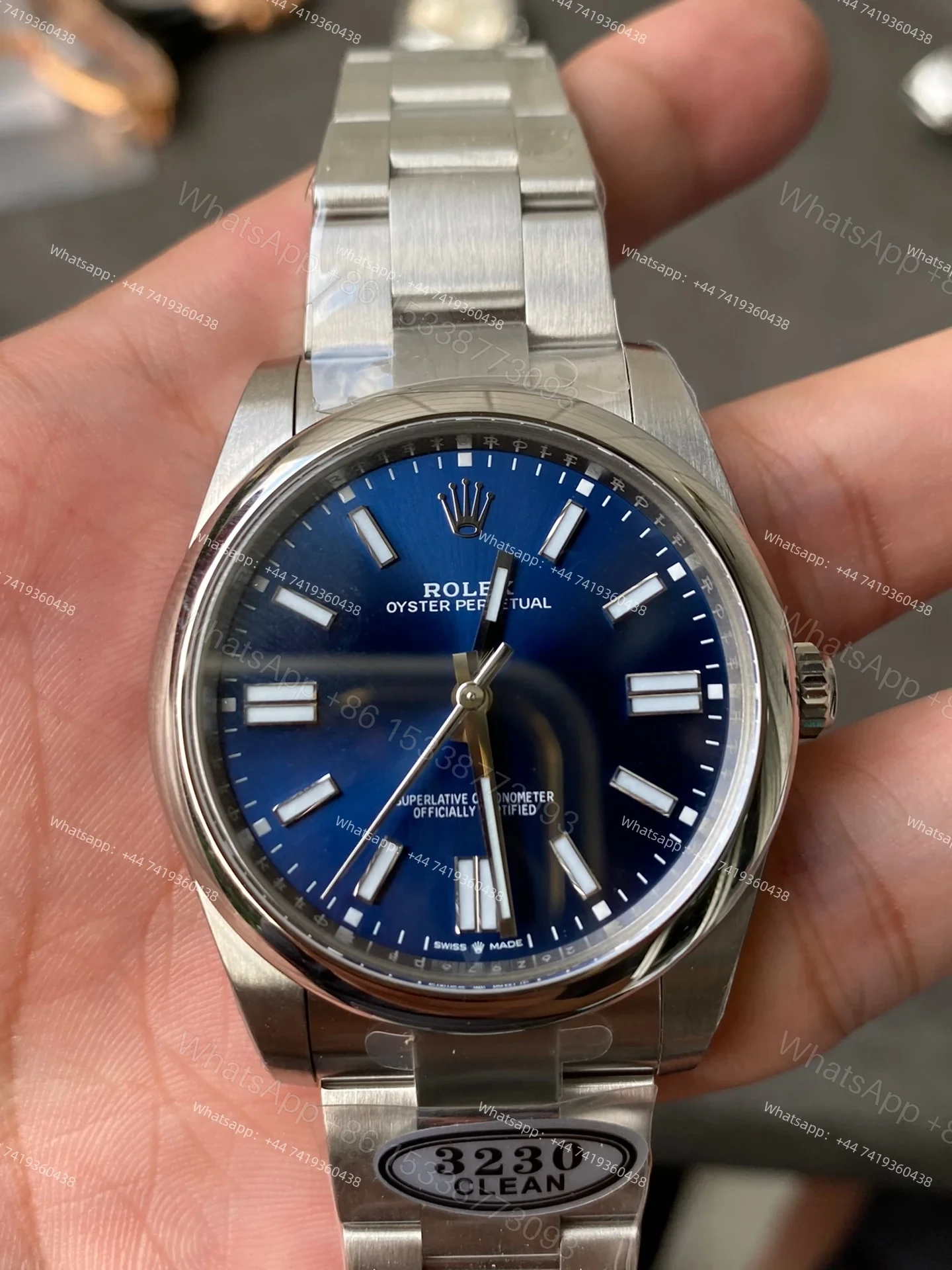 View 5 of Rolex Super Clone Oyster Perpetual M124300-0003 41mm Blue Dial 3230 Movement