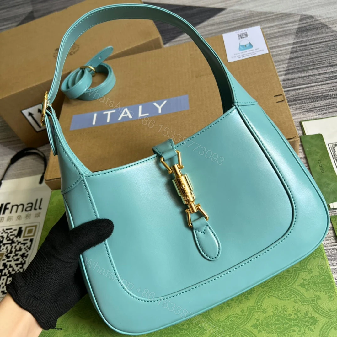 View 2 of GG JACKIE SMALL 28 SHOULDER BAG IN BLUE PASTEL CALFSKIN