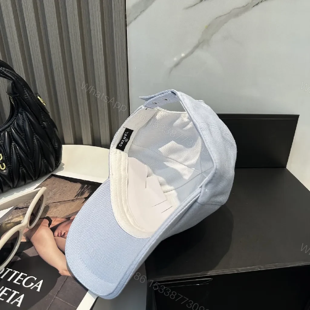View 8 of Light Wash Cap with Subtle Monogram—Premium, Curved Brim Cap