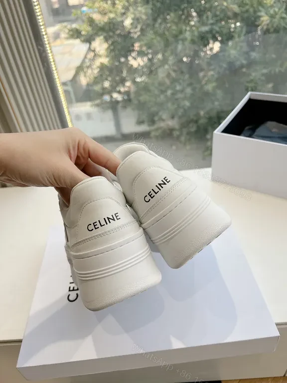 View 3 of Celine White Leather High-Top Sneakers: Luxury Comfort