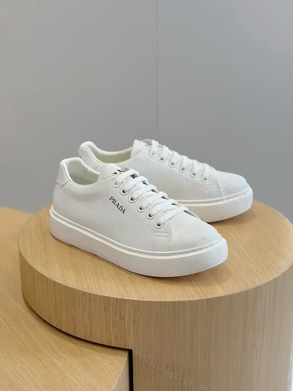 View 7 of Minimalist White Platform Sneaker - Leather, Prada-Inspired Luxury