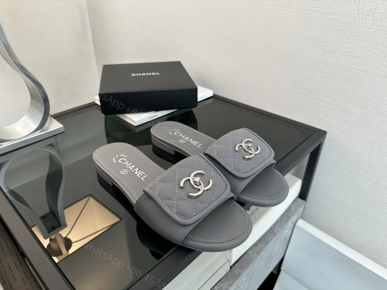 View 8 of Quilted Leather Slides – Subtle Luxury, Everyday Chic
