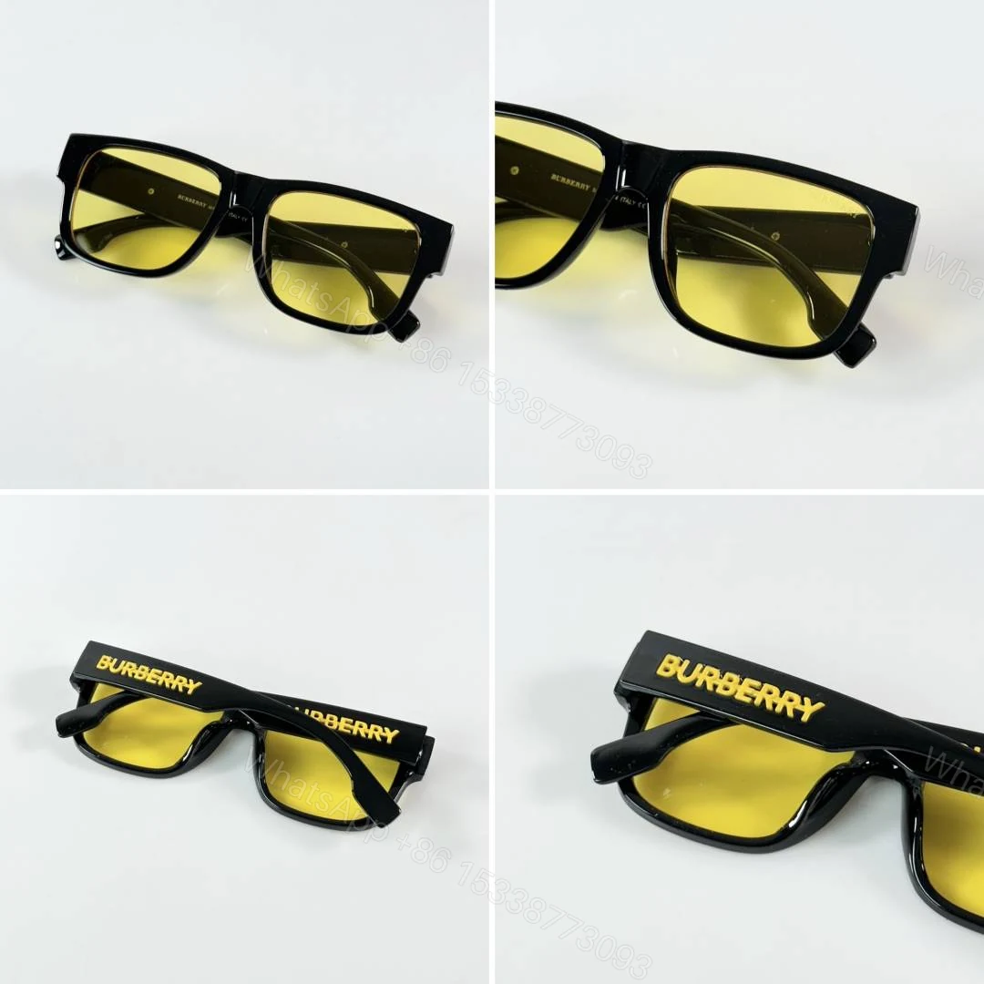 View 2 of First Copy Burberry 4358 Black Yellow Luxury Designer Sunglasses