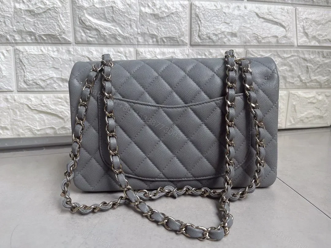 View 4 of Chanel Classic Flap bag in Grey Caviar Leather