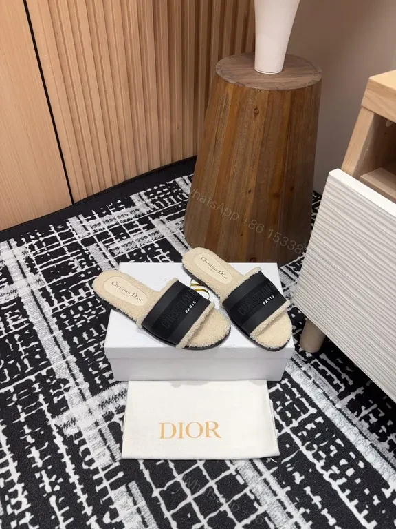 View 2 of Neutral-Chic Leather Slides with Logo Band