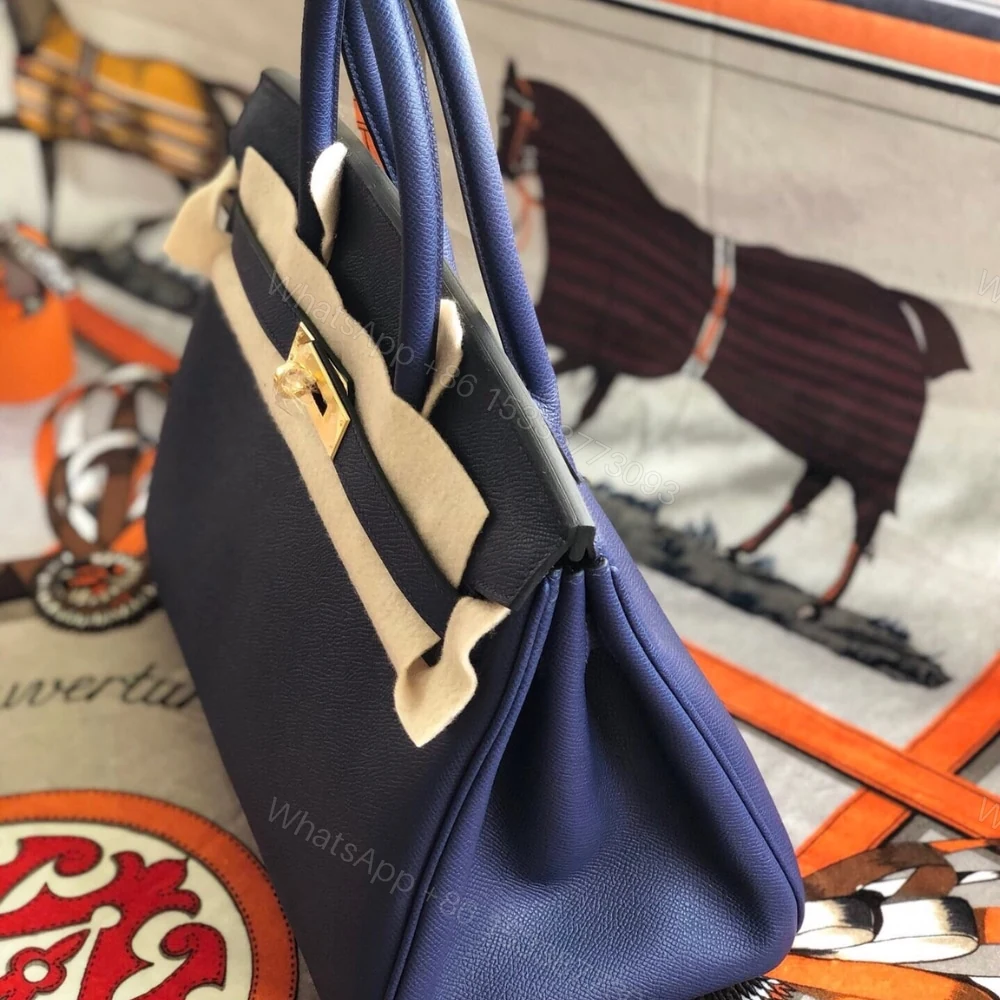 View 3 of Hermes Birkin 25 Bag Epsom Bleu Saphire 25Cm