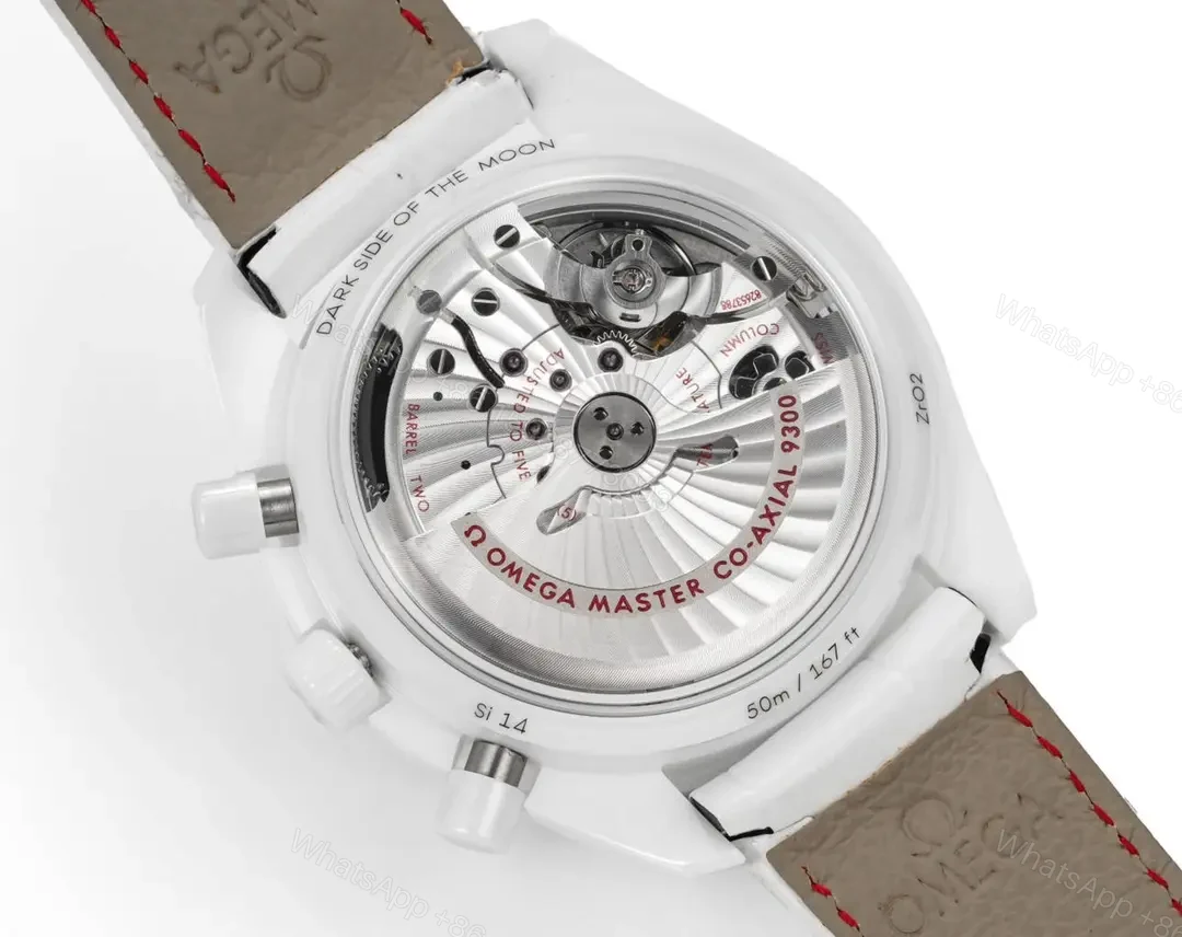 View 7 of Omega Speedmaster Dark Side of the Moon White Full Ceramic Watch with Nylon Strap