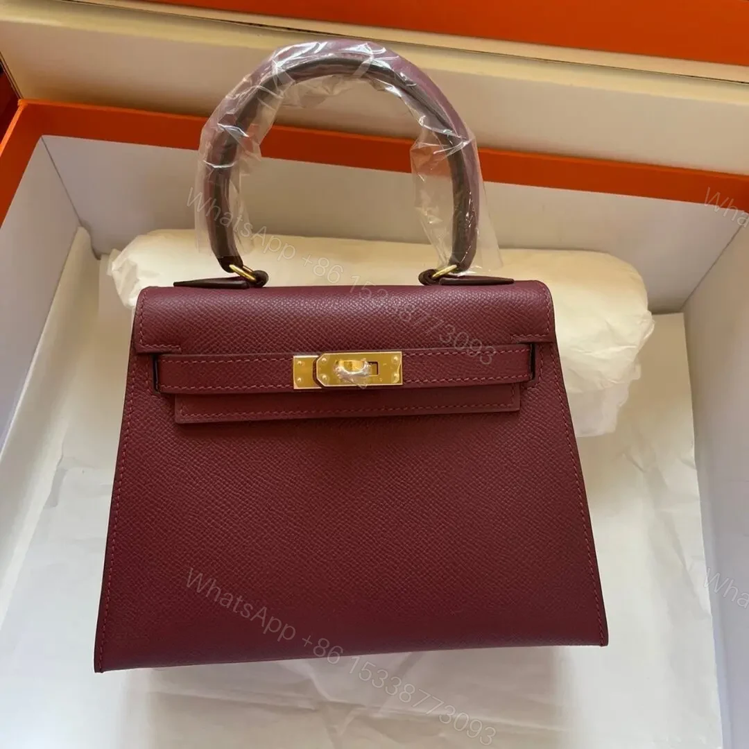 HN MINI 20 BAG IN GARNET RED WITH GOLD HARDWARE — view 1