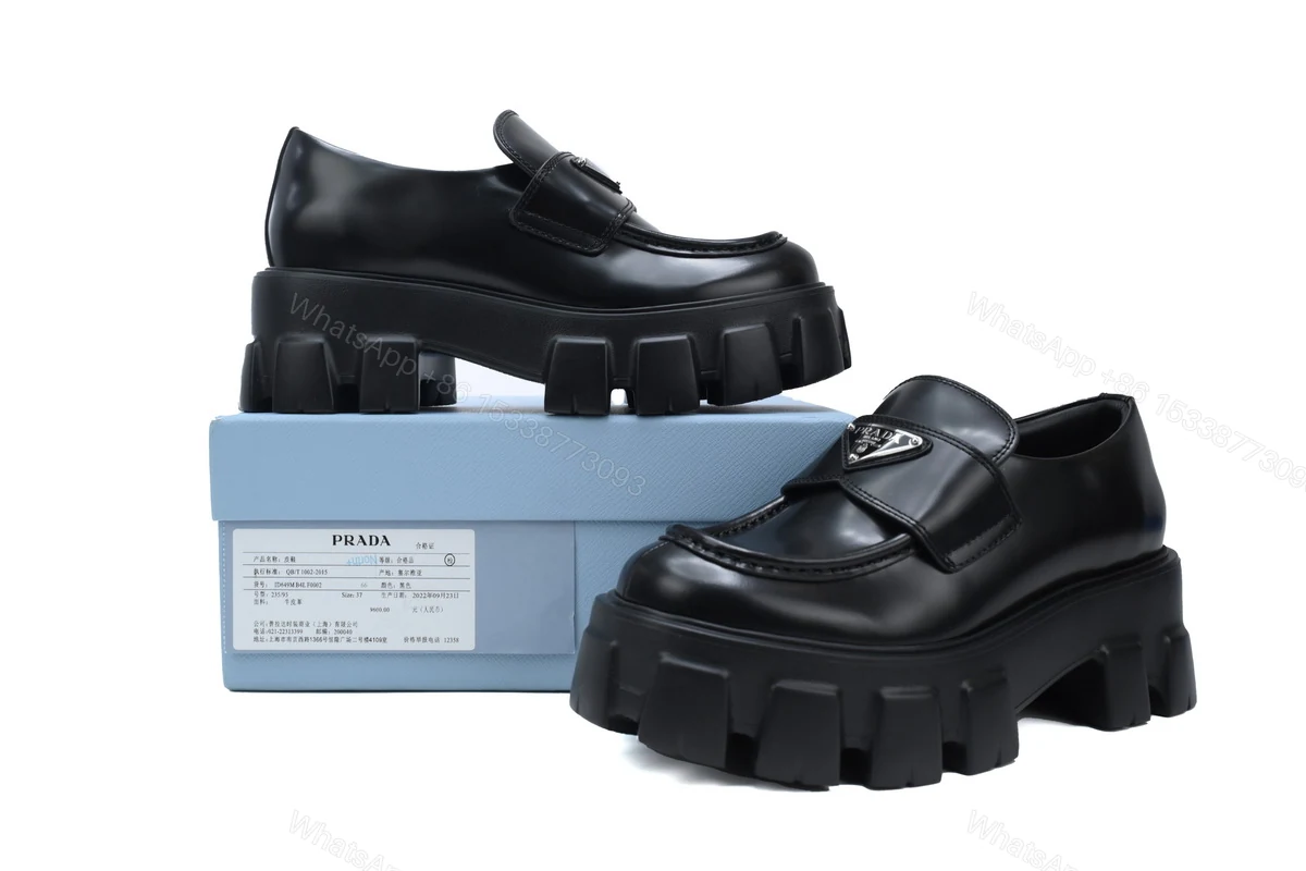 View 2 of Prada Monolith Loafers Black