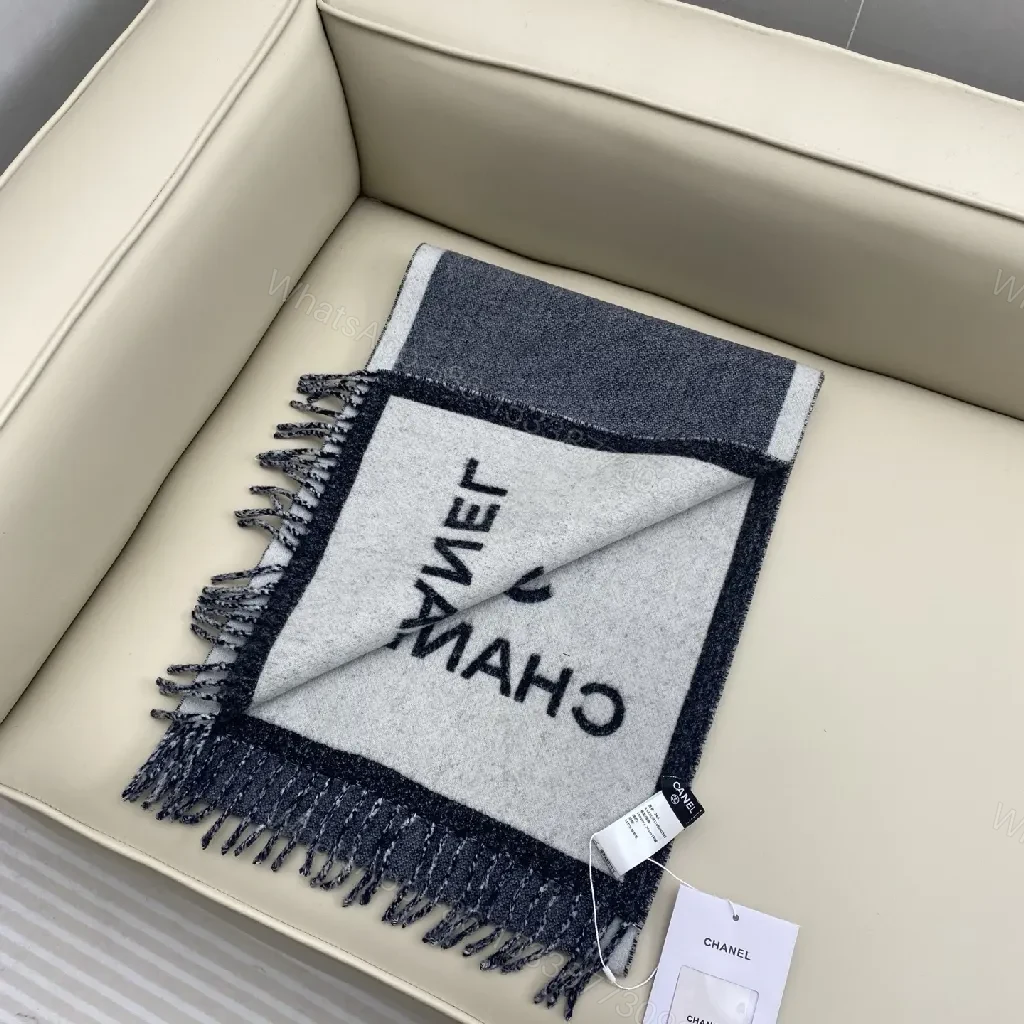 View 2 of Navy Knit Scarf: Luxurious Unisex Wrap with Fringed Detail