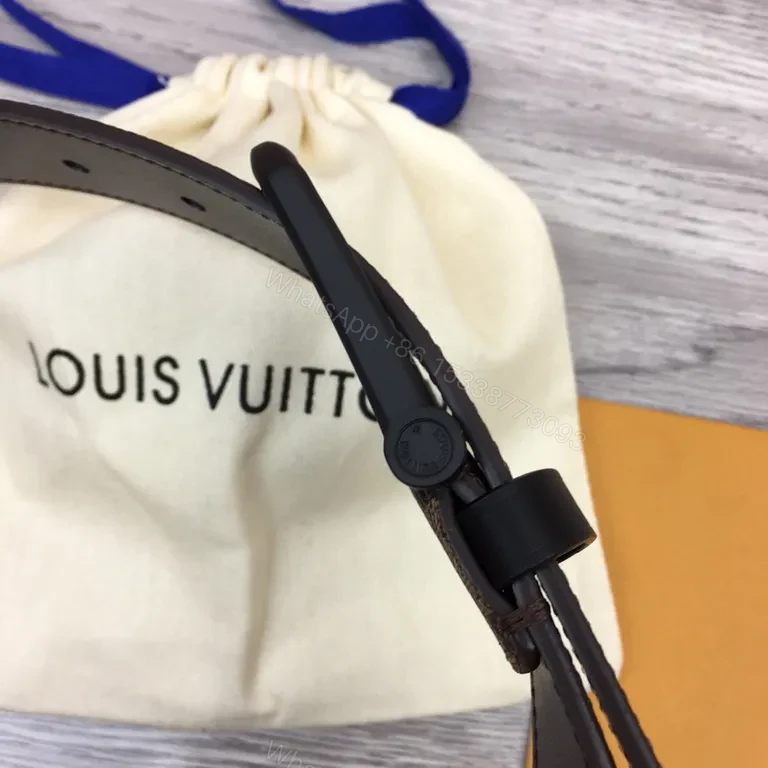 View 5 of Damier Ebene Belt: Subtle Luxury Leather-Trim Belt