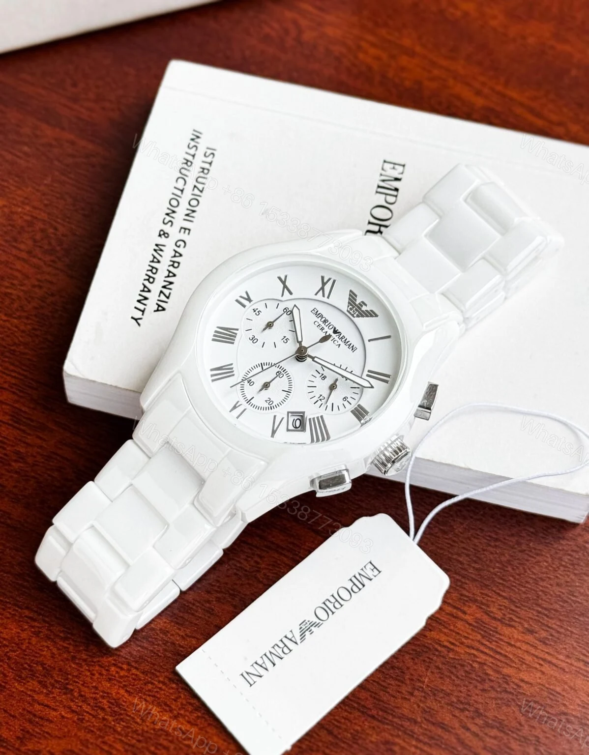 Emporio Armani Ceramica White 42mm Quartz Chronograph — view 1