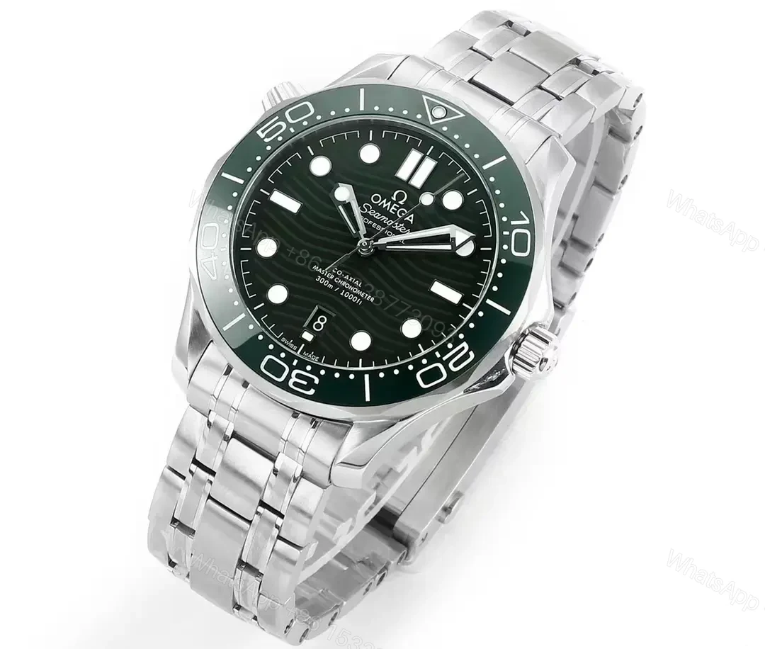 View 2 of Omega Seamaster Diver 300M Co-Axial Master Chronometer 42mm Green Dial Stainless Steel Watch 210.30.42.20.01.001