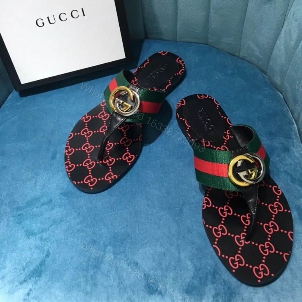 View 4 of Gucci GG Thong Web Sandal Black 612138 H9020 8476
