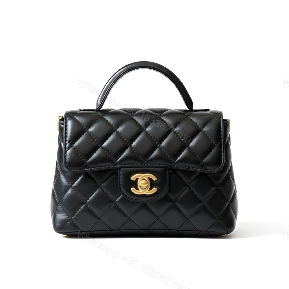 Chanel Mini Flap Top Handle Bag And Gold Metal Black 20Cm AS5355 B19386 94305 — view 1