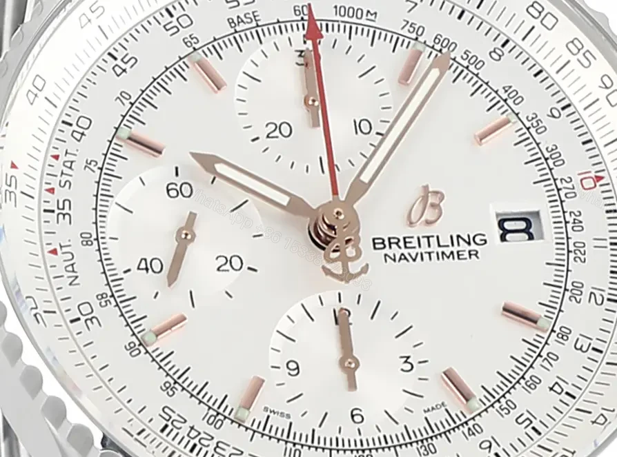 View 6 of GF Factory Breitling Navitimer Silver Dial Stainless Steel Chronograph Watch – 43mm