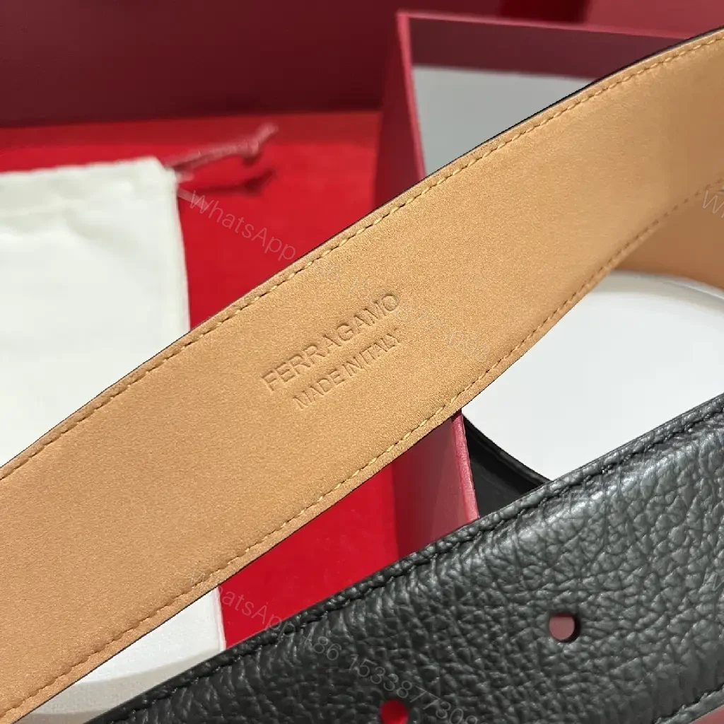 View 6 of Bold Leather Belt with Omega Buckle, Everyday Luxury