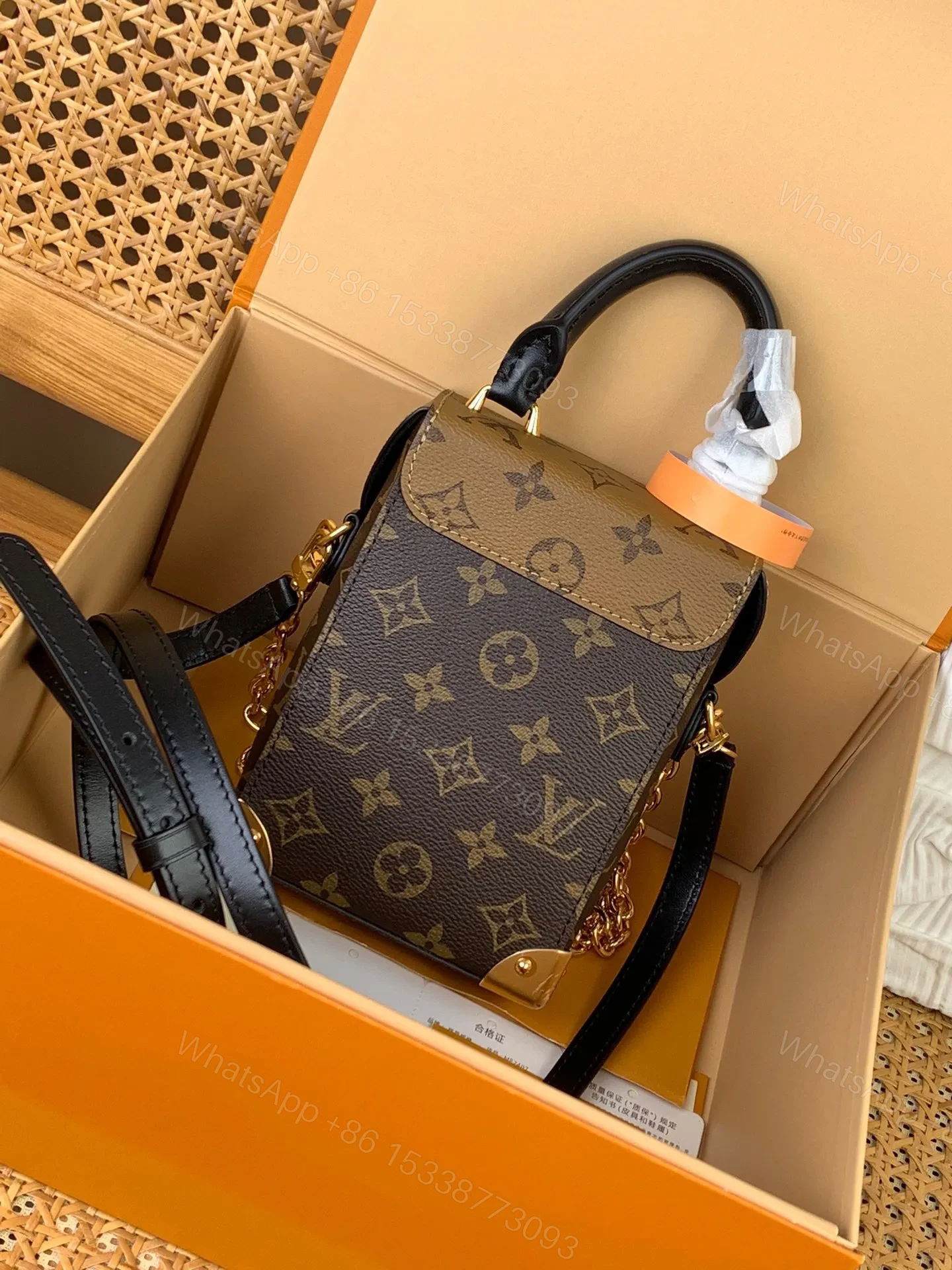 View 2 of Louis Vuitton LV Camera Box Monogram Like Auth Handbags 12.5×17.6x6cm