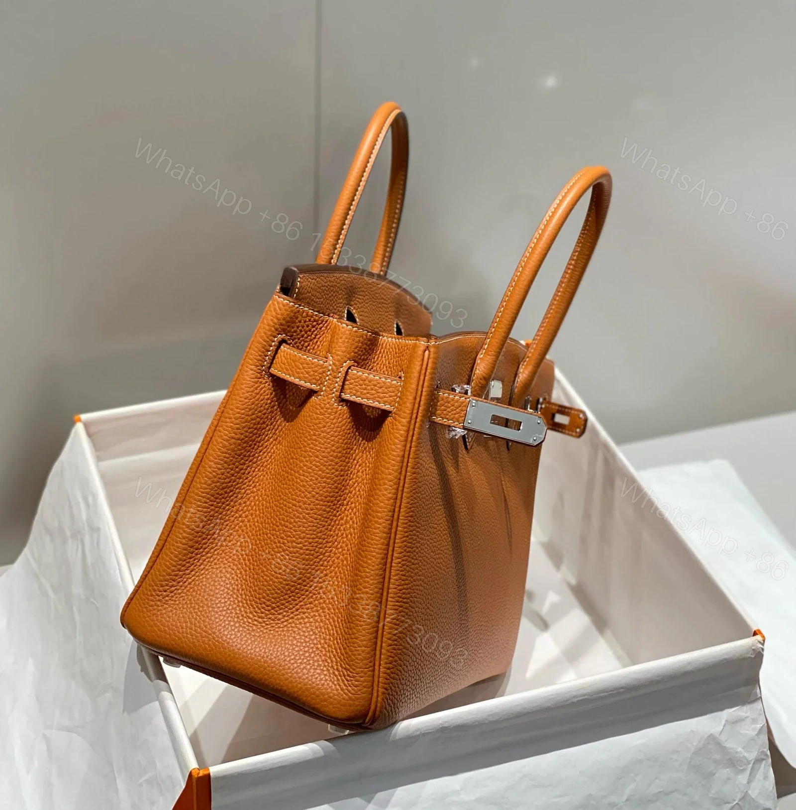 View 7 of Hermes Brikin 30 Brown with Sliver Hardware