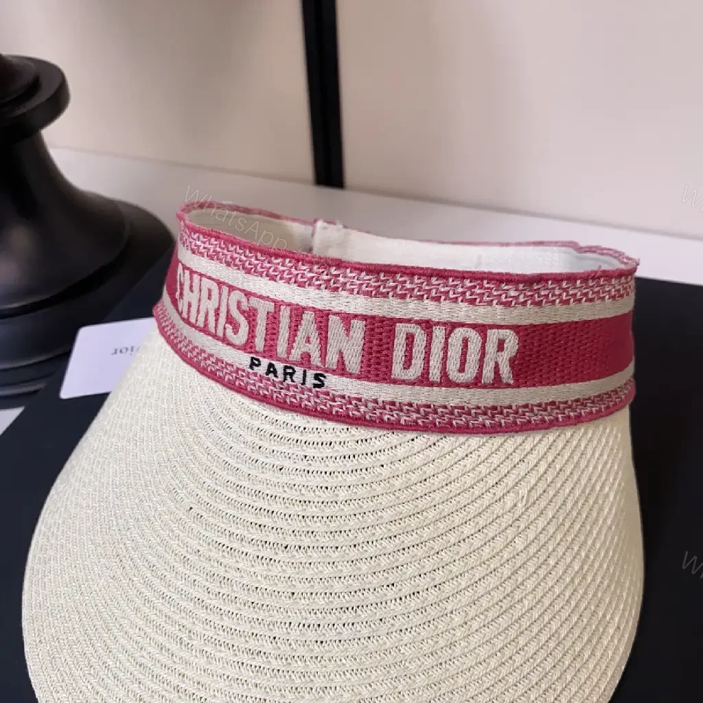 View 8 of Beige Straw Visor + Premium Weave + Chic + Signature Branding + Visor