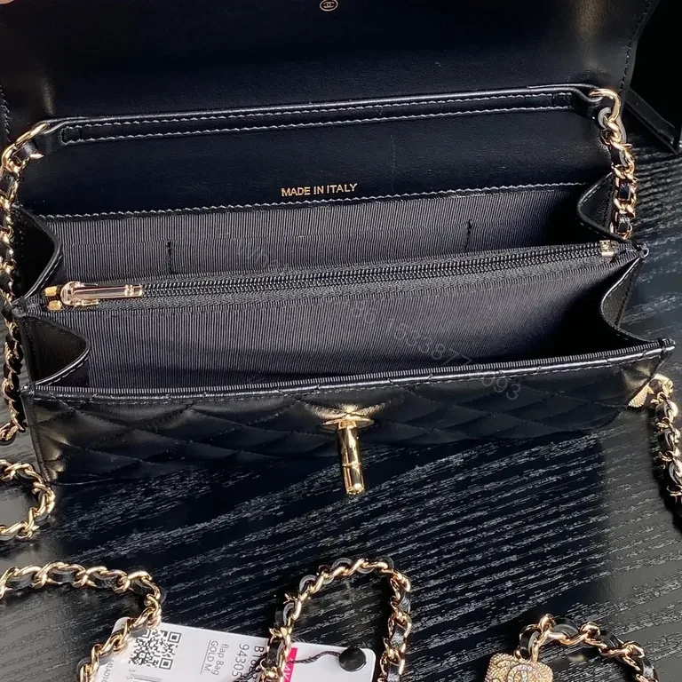 View 2 of Chanel-Style Quilted Flap Bag - Classic Black Leather