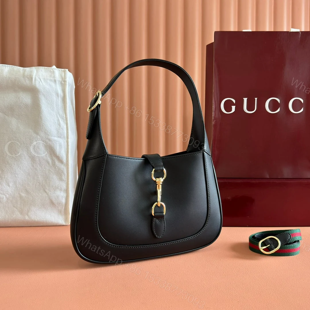 JACKIE SMALL SHOULDER BAG 27 IN BLACK CALFSKIN GOLD HARDWARE — view 1