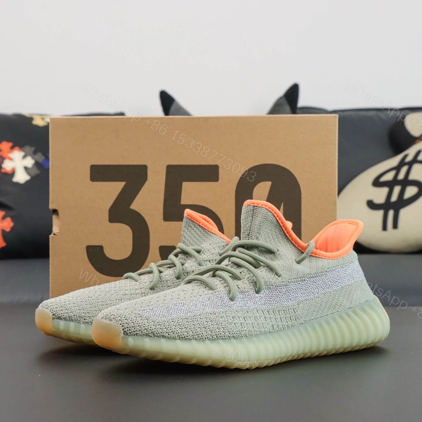 Yeezy Boost 350 V2 Desert Sage Reps — view 1