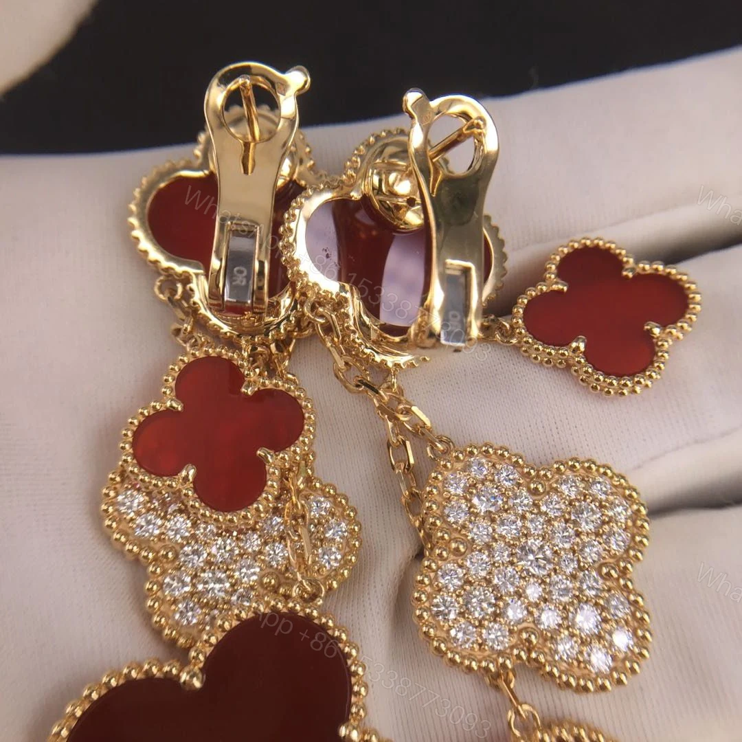 View 3 of VCA Magic Alhambra Earrings With Diamonds