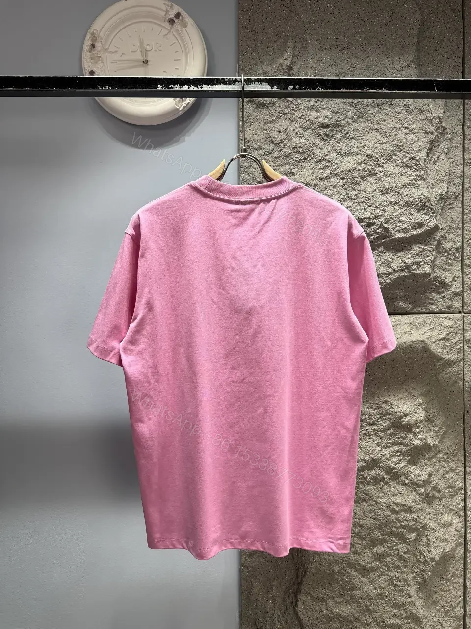 View 9 of Bubblegum Pink Cotton Tee - Luxe Graphic Streetwear Top