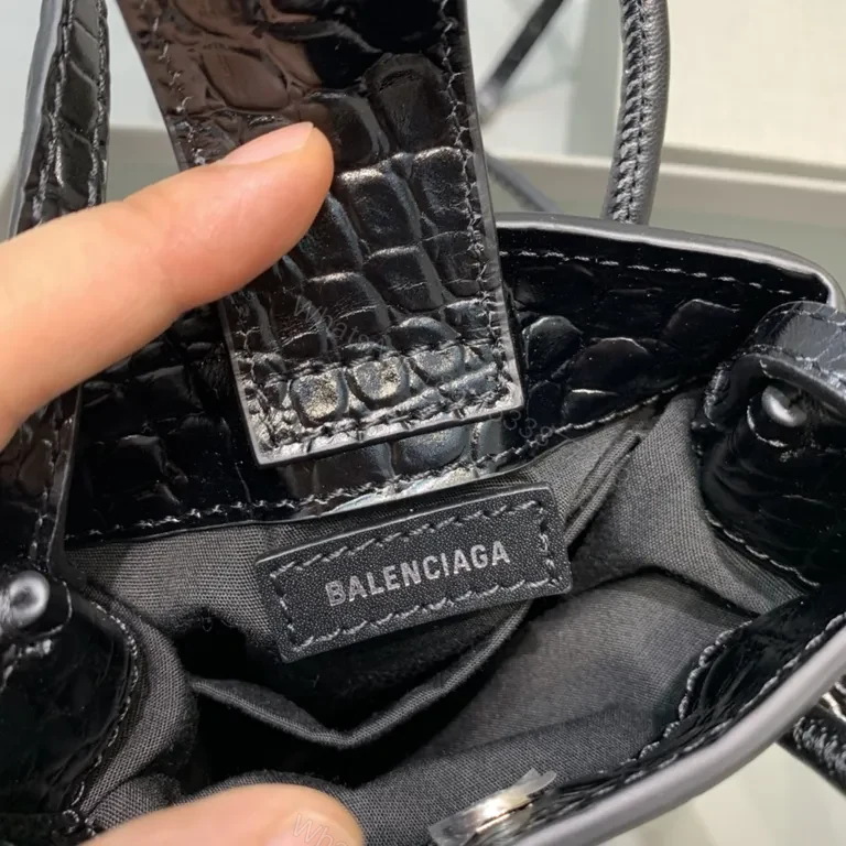 View 8 of Balenciaga Crocodile-Texture Structured Carry Bag