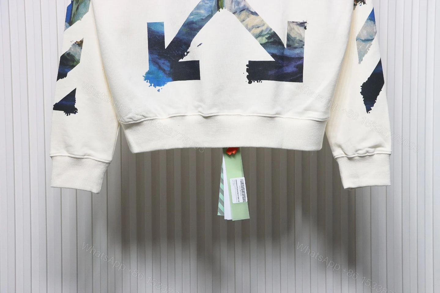 View 3 of Off-White Oil Painting Printed White Hoodie