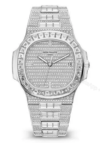Swiss Clone Replica Patek Philippe Nautilus Jumbo 5719 Full Diamonds — view 1