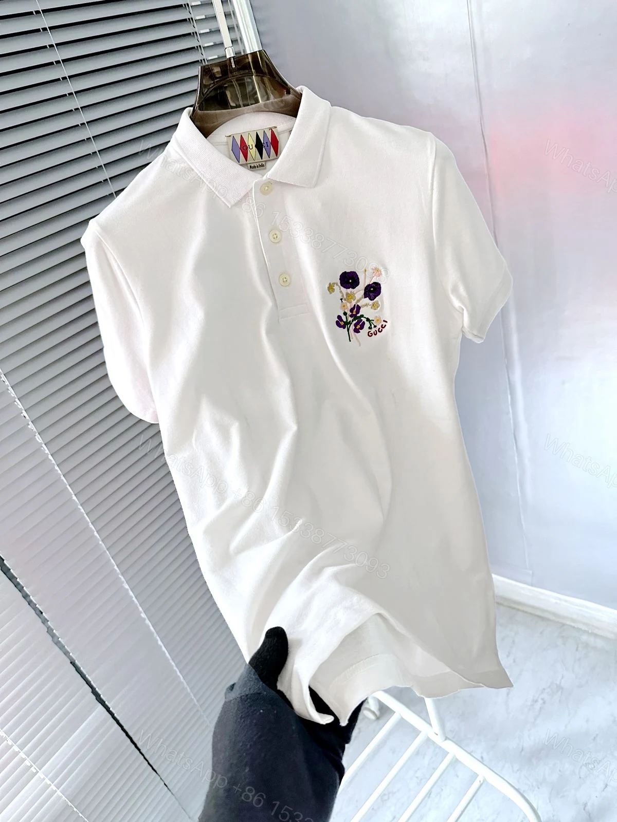 Gucci Imported Nylon Lycra Polo White First Copy | AAA+ Export Quality Replica — view 1