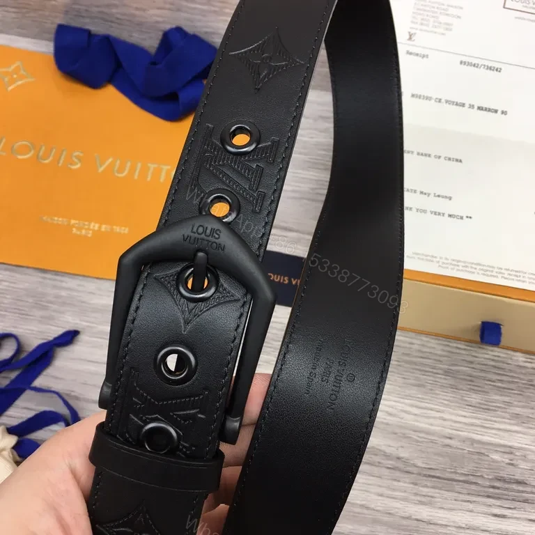 View 9 of Bold Black Leather Belt Matte Buckle â€“ Premium Casual Accessory