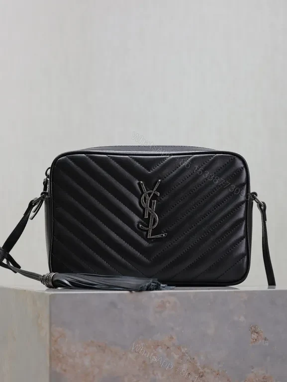 Chic Black Quilted Crossbody Bag â€“ Vegan Leather, YSL-Inspired, Compact Luxe — view 1