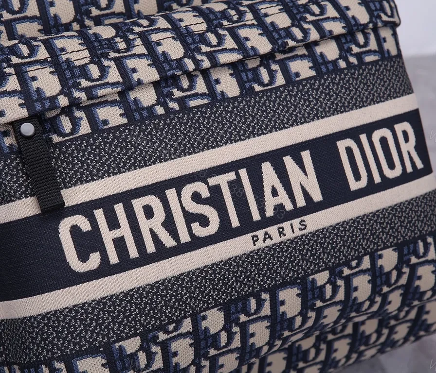 View 5 of Dior Monogram Luxury Backpack: Navy Leather Trim, Everyday Style